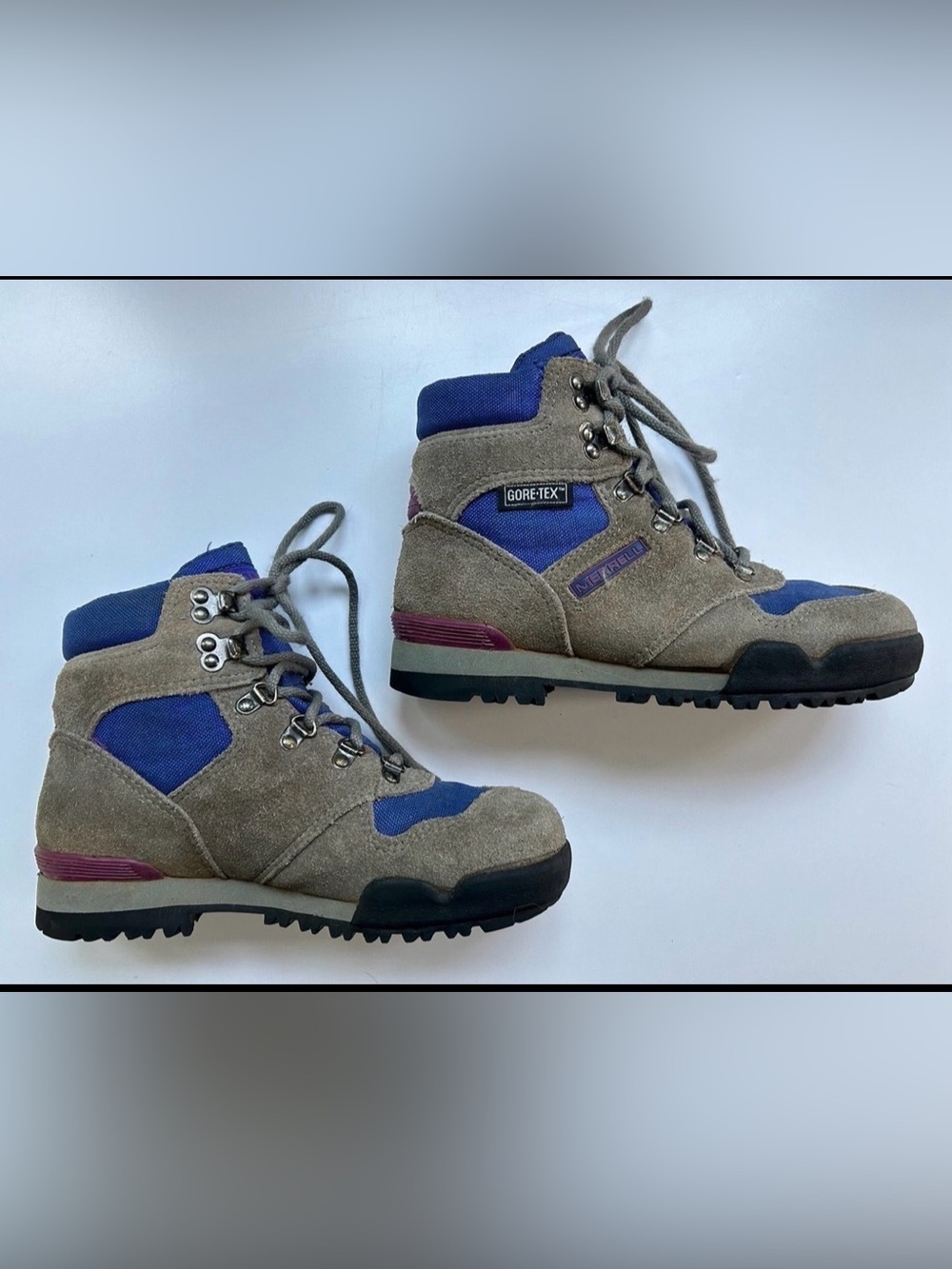 Merrell Mariah GTX Hiking Boots Women's Size7.5 Gore-Tex Trail Shoes Gray & Blue